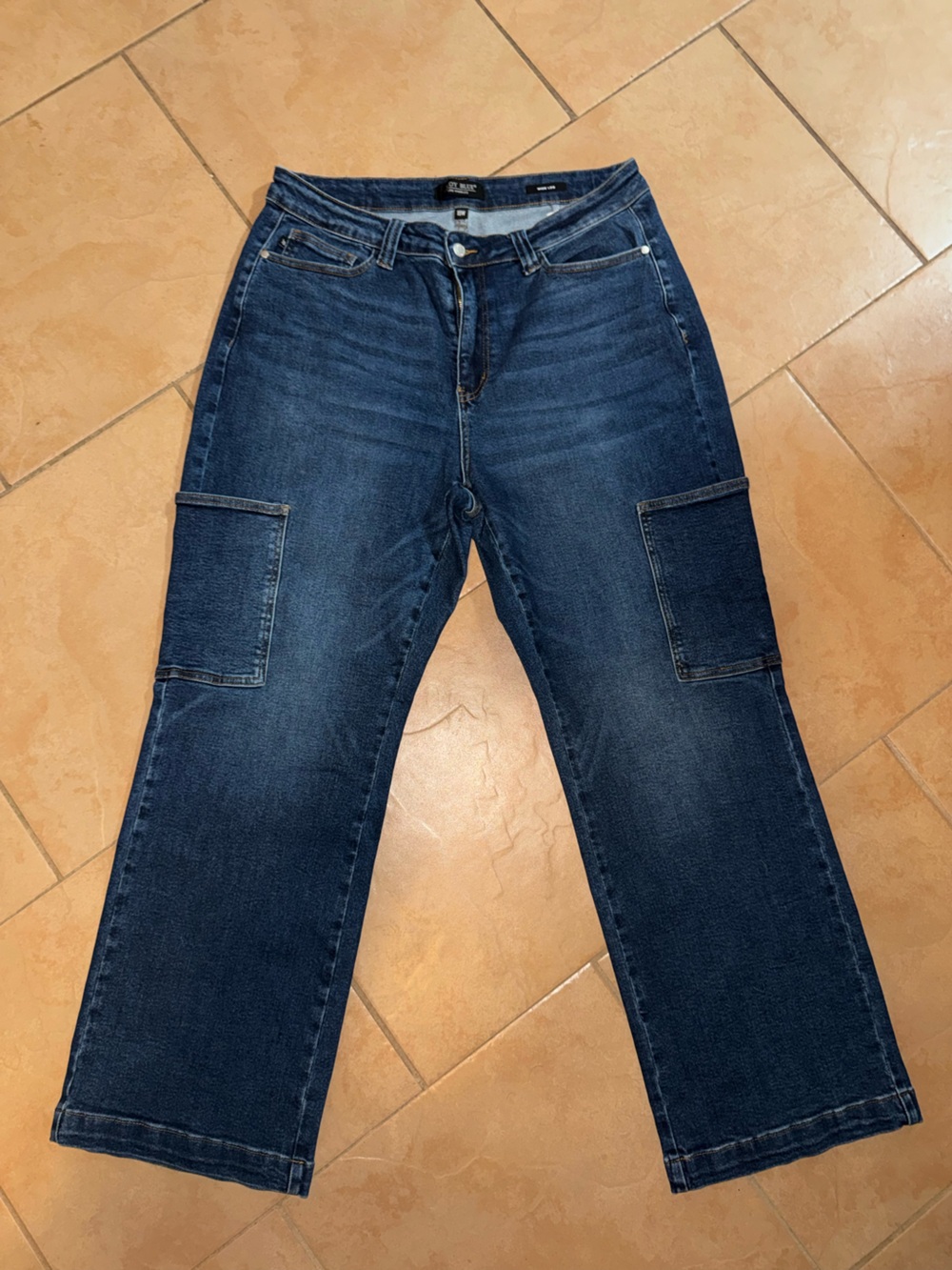 NWOT Judy Blue Dark Blue Relaxed Cargo Jeans